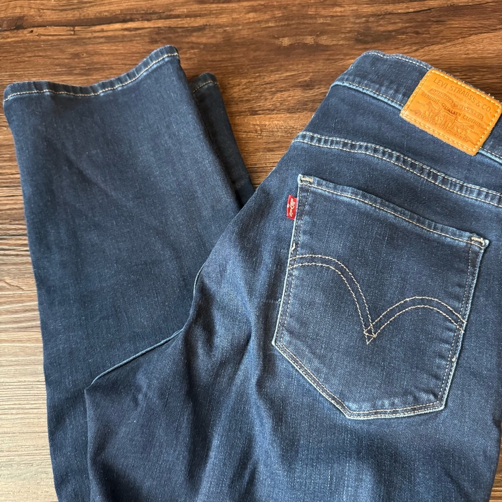 Levis Premium Womens Jeans Size 26 Blue Denim Curvy Straight Big E
